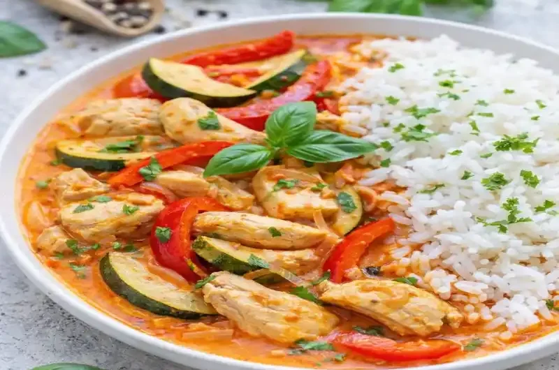 Paprika-Zucchini-Sahne-Hähnchen – einfach genial