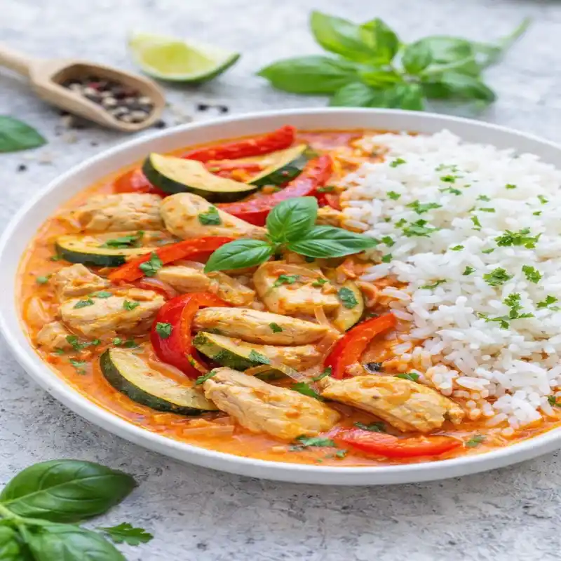 Paprika-Zucchini-Sahne-Hähnchen